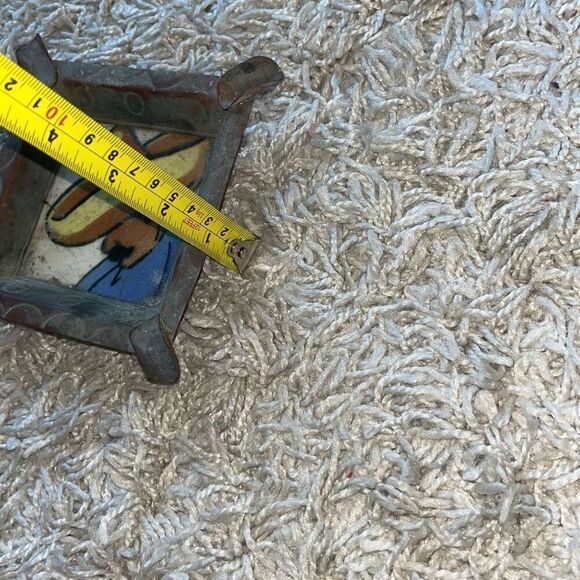 VINTAGE CIASA BRASS COPPER ASHTRAY WITH TILE CENTER - Picture 10 of 11